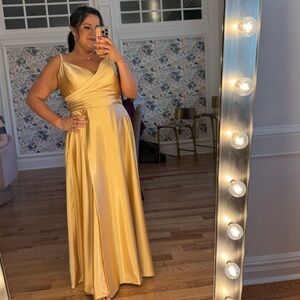 Elegant Gold Evening Gown